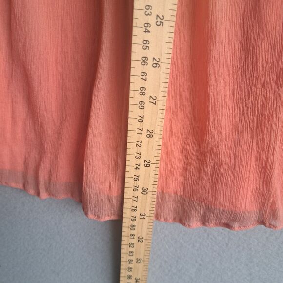 J.Crew Rose Pink Nadia Dress Women’s 10 Silk Chiffon Strapless Peach Romantic - Picture 6 of 12